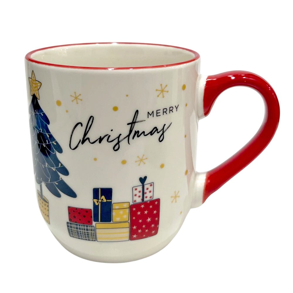 Taza de cerámica Christmas Elegance con diseño navideño surtido.