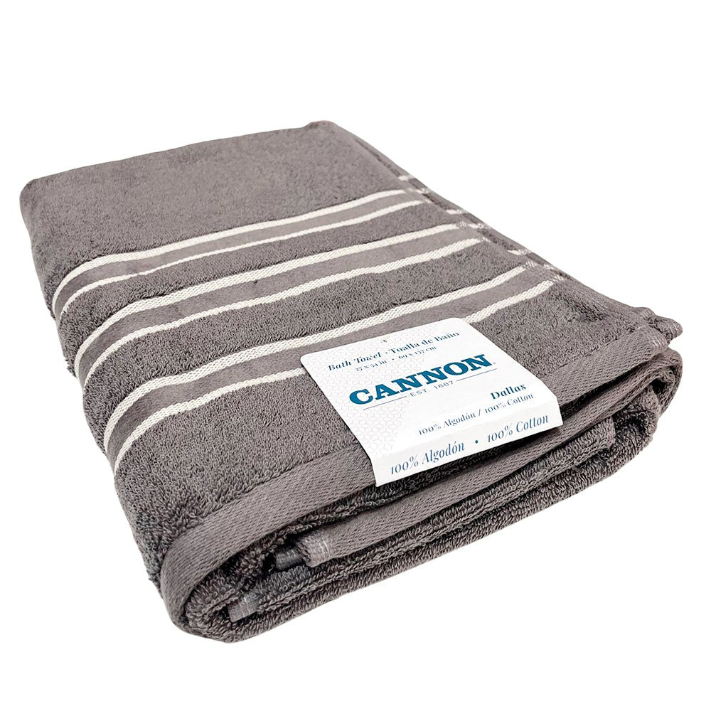 Toalla De Baño Cannon Dallas 27” X 54” Gris/Blanco - Cannon - Titan.com.pa - 7453122822372