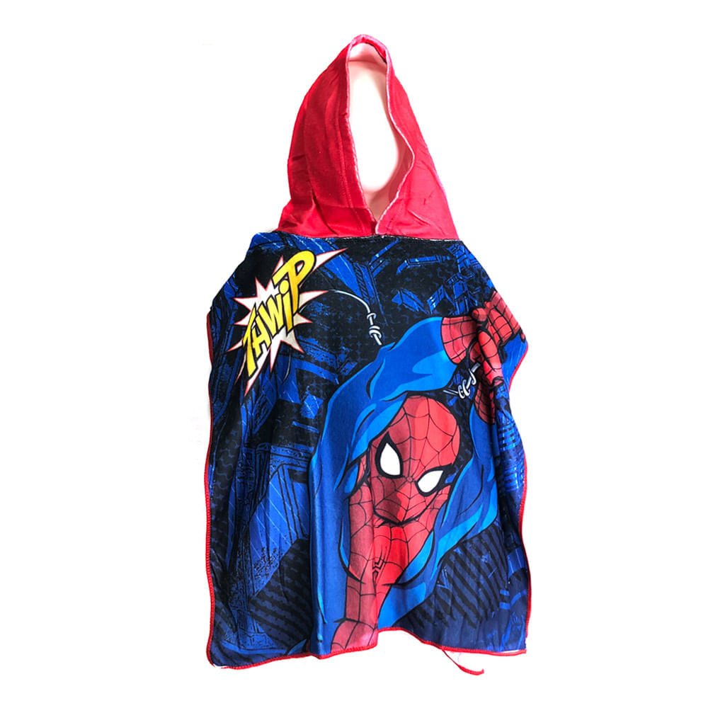Toalla de Baño Spiderman Marvel Con Capucha 60 cm x 120 cm - Único