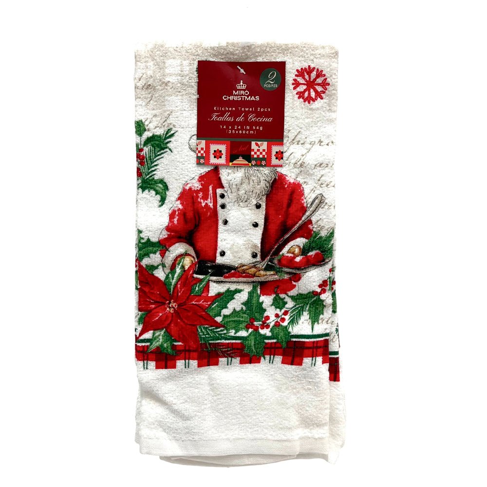 Toallas De Cocina 35 X 60 CM 2 Piezas Santa - Miro Christmas