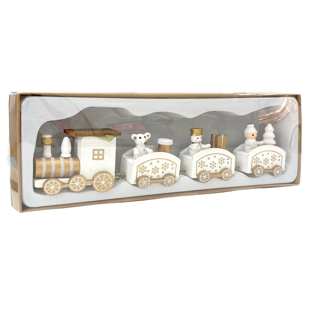 Tren Navideño Decorativo / Blanco - Dorado / Christmas Elegance - Christmas Elegance - Titan.com.pa - 2100000504244