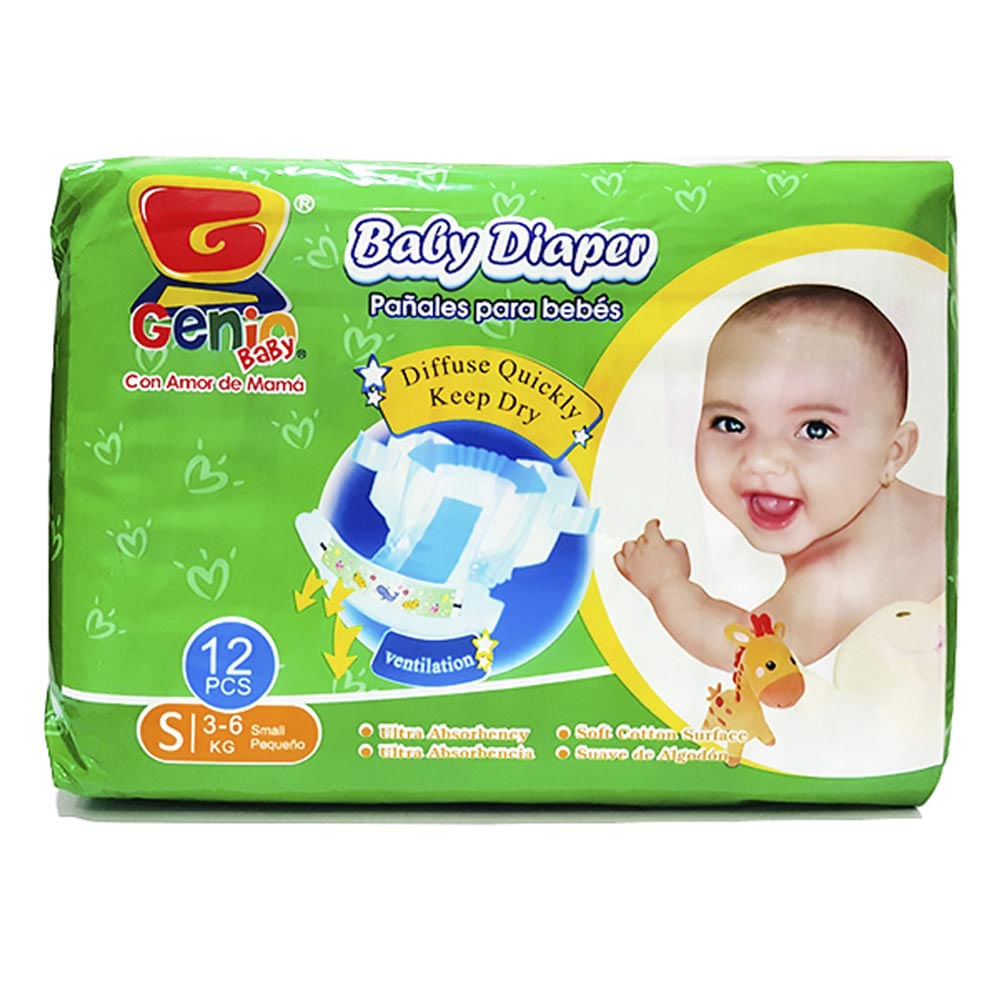 Pañales Desechables Baby Diaper 12 Piezas Small –