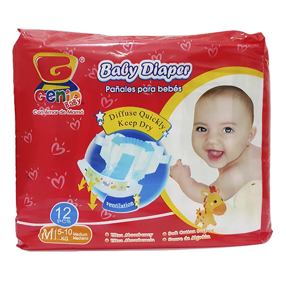 Pañales Desechables Baby Diaper 12 Piezas Medium