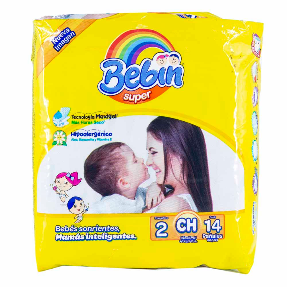 Pañales Desechables Bebin Super Chico