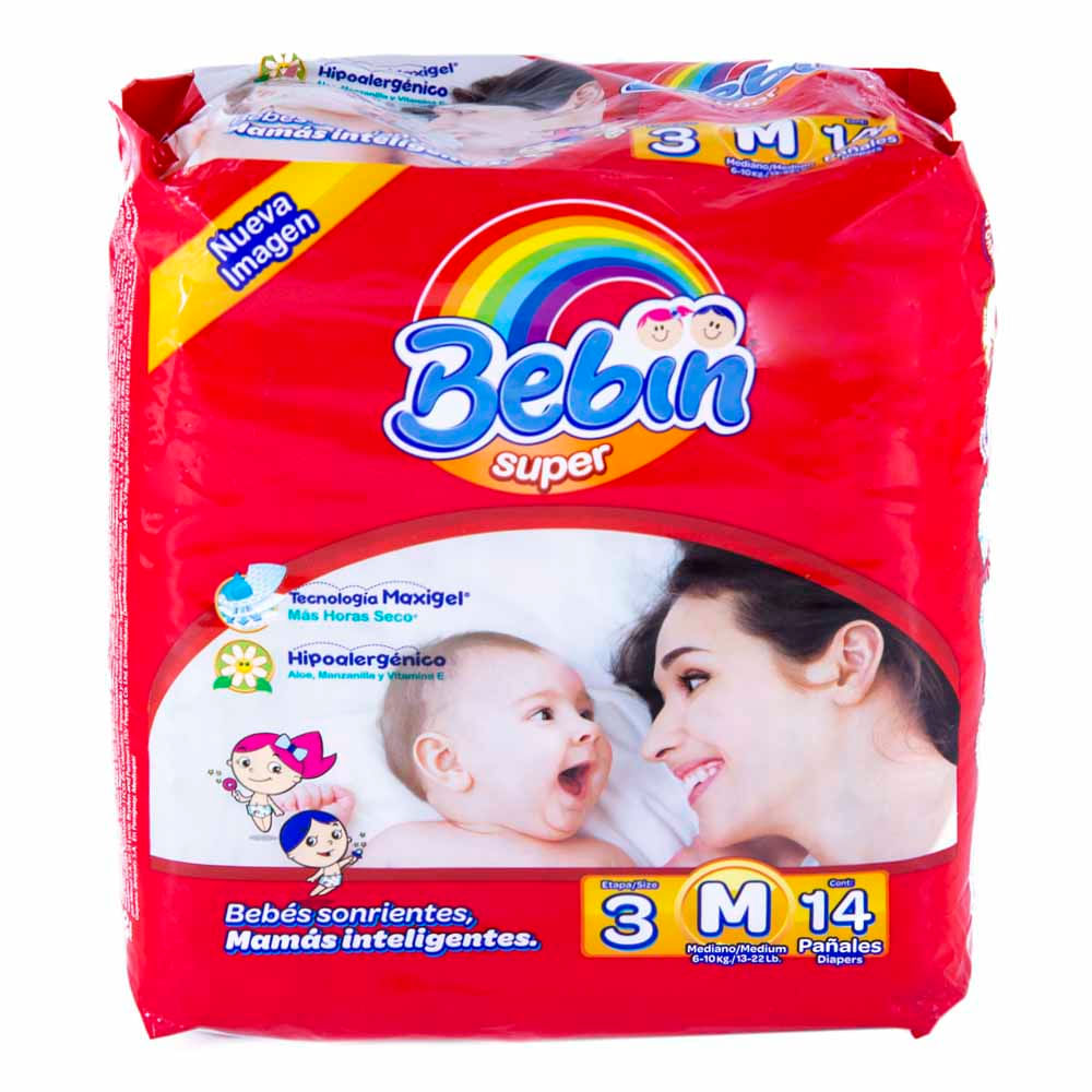 Pañales Desechables Bebin Super Mediano