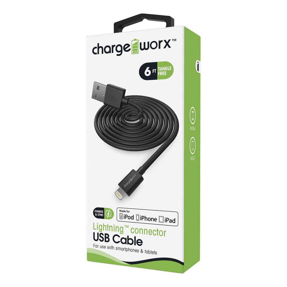 Cable Cargador ChargeWorx Negro
