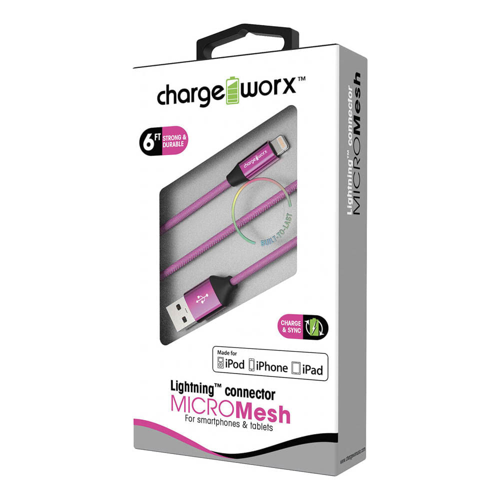 Cable Cargador Charge Worx Rosado