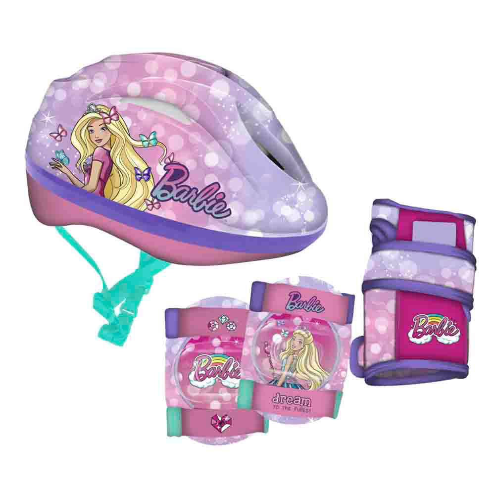 Casco y Protectores Barbie De 7 Piezas