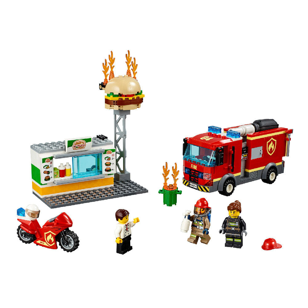 Bloques LEGO® City Incendio En La Hamburguesería
