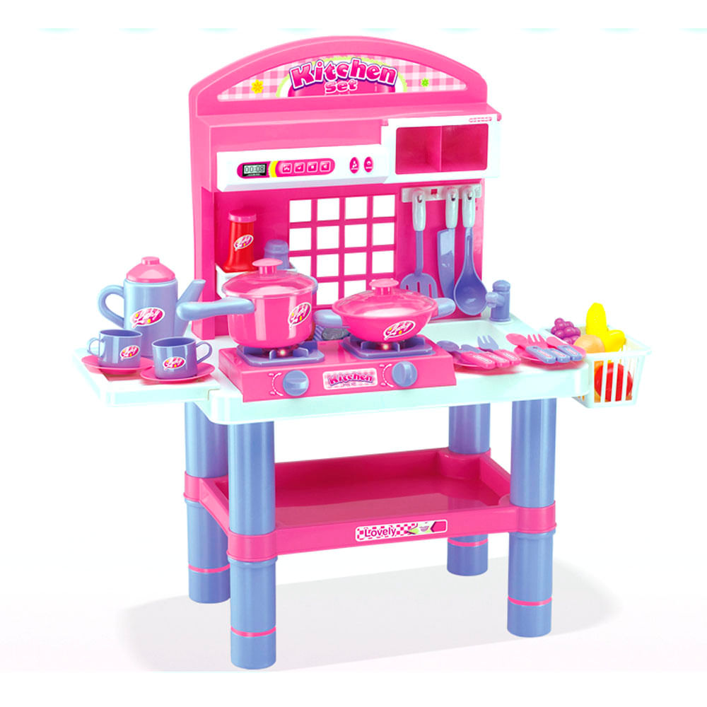 Cocina De Juguete Rosa Con Luz y Música