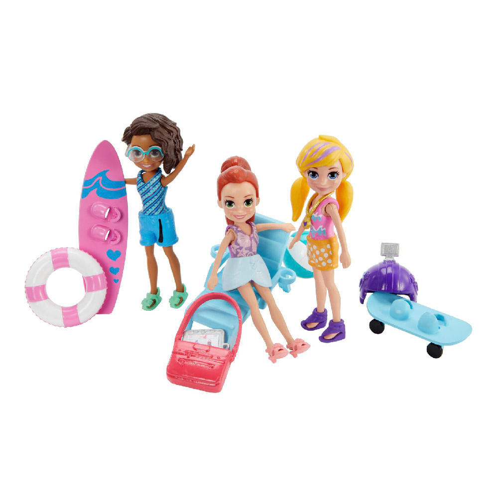 Muñeca Polly Pocket Aventura En El Agua 3 Muñecas