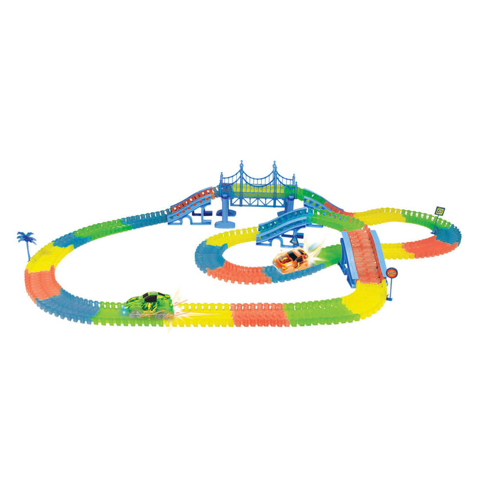 Pista Light Trax Carrito Neon 320 Piezas