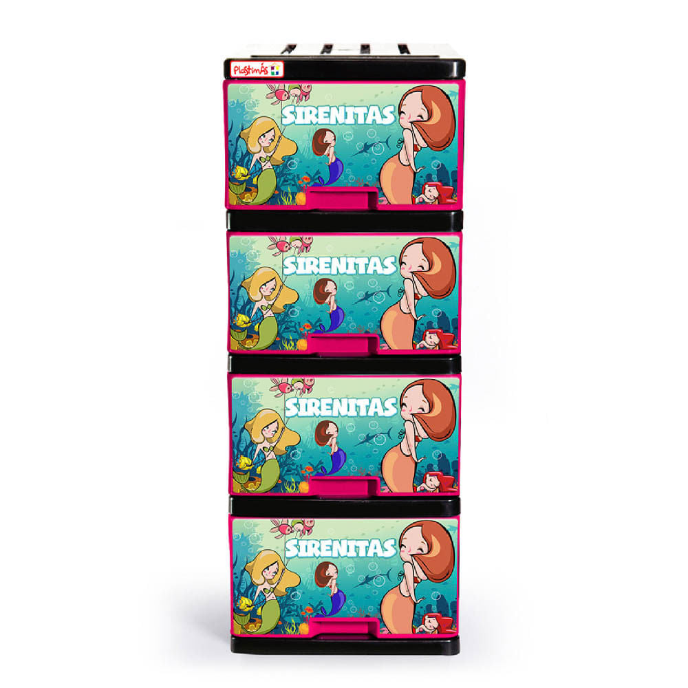 Gavetero Plastimas Sirenita 4 Gavetas