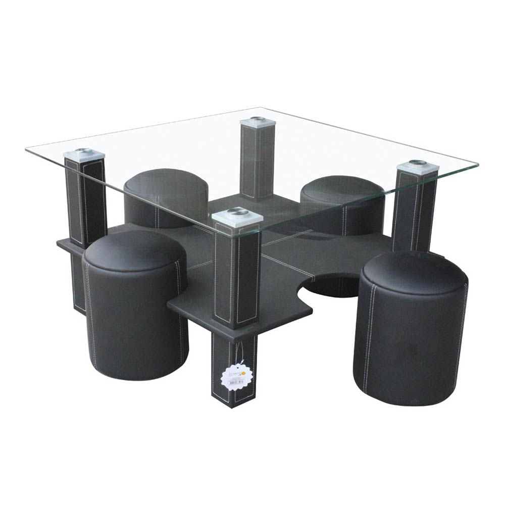 Mesa De Centro Elements Furnitue Con 4 Bancos