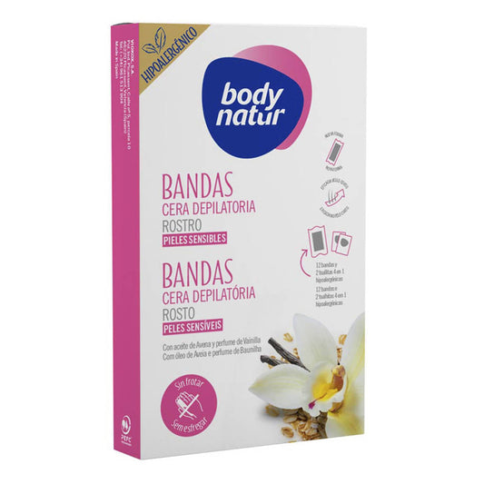 Bandas Depilatorias Body Natur Piel Sensible 12 Piezas