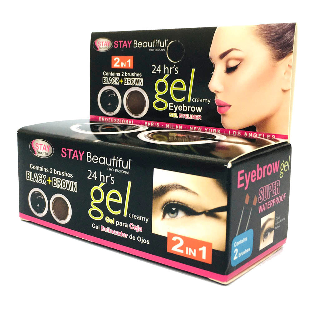 Delineador En Gel Stay Beautiful Ojos y Cejas 2 En 1