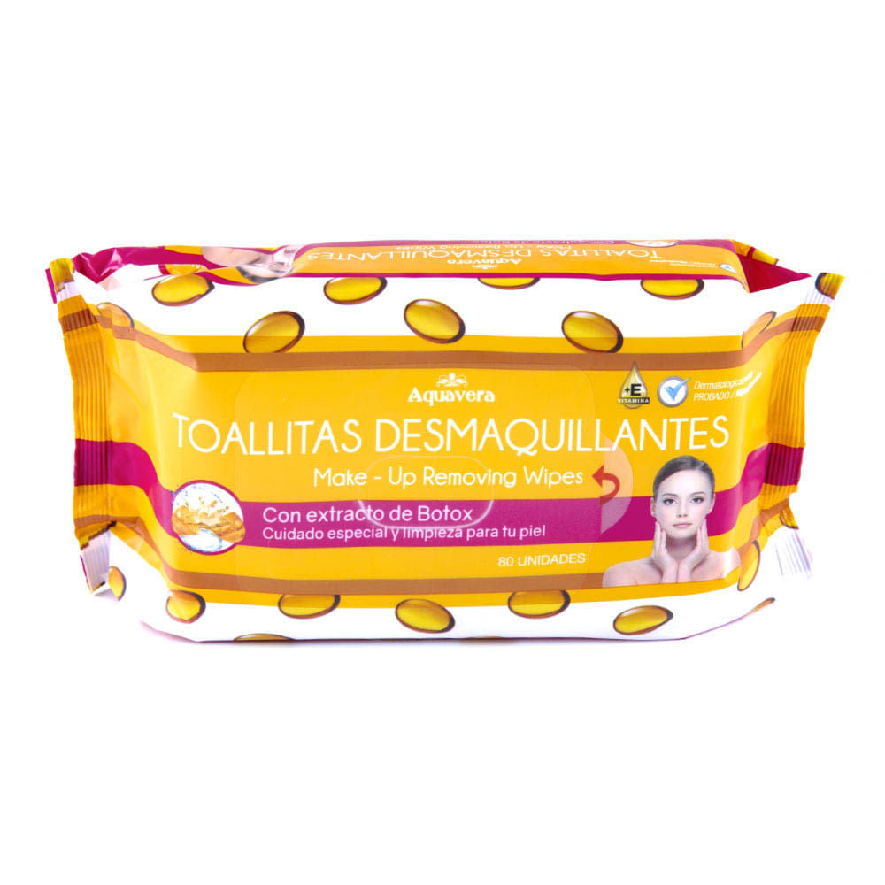 Toallas Desmaquillante Aquavera Pepino 80 Piezas