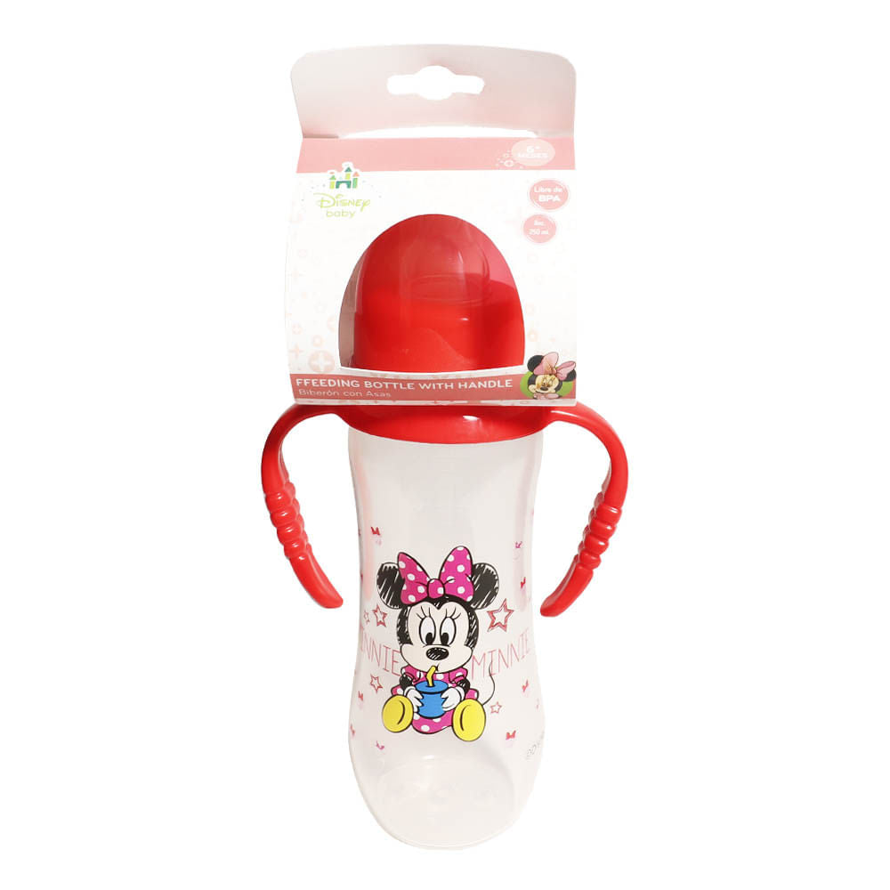 Biberón Disney Minnie de Plástico Con Asas 8 oz
