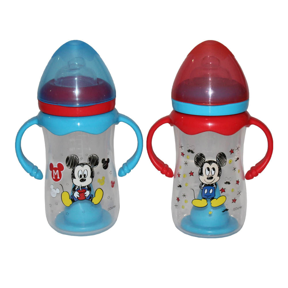 Biberón Plástica Disney Mickey Mouse con Agarradero 9 oz