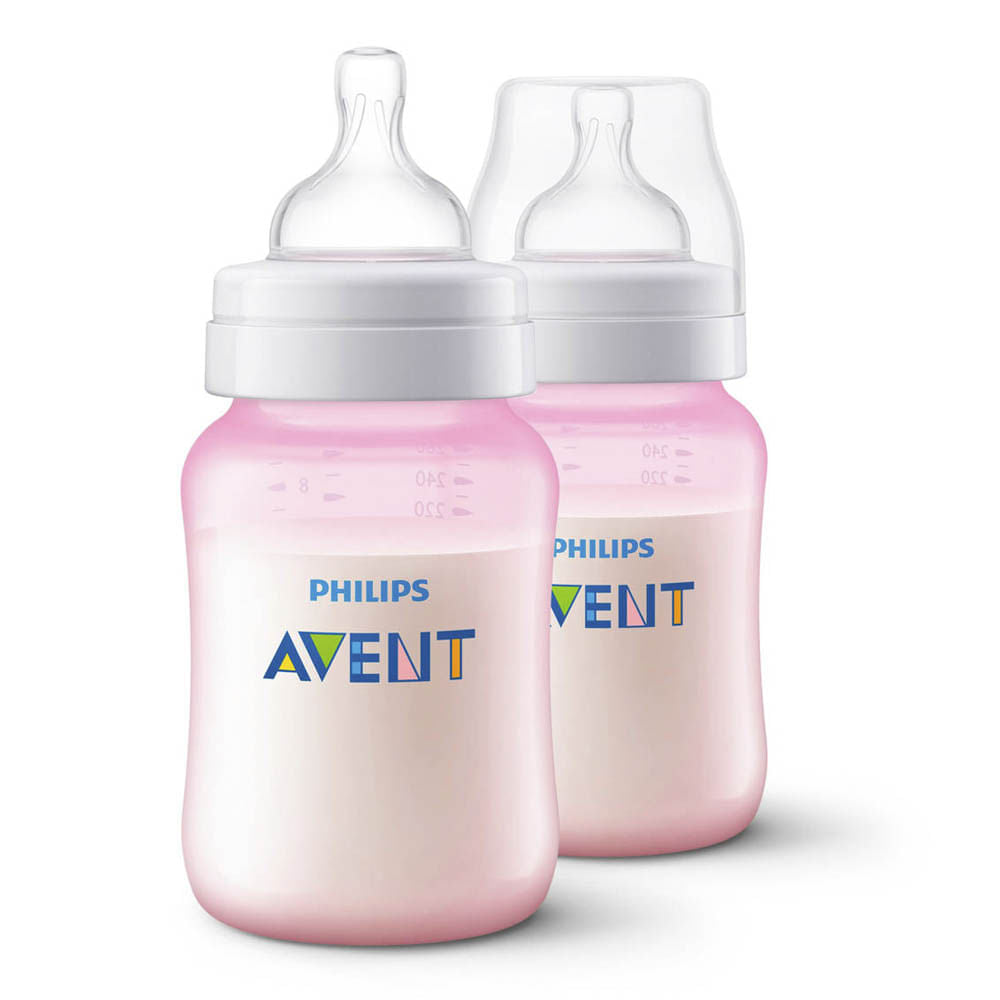 Biberón Classic Plus Avent de Plástico 9 oz de 2 Piezas