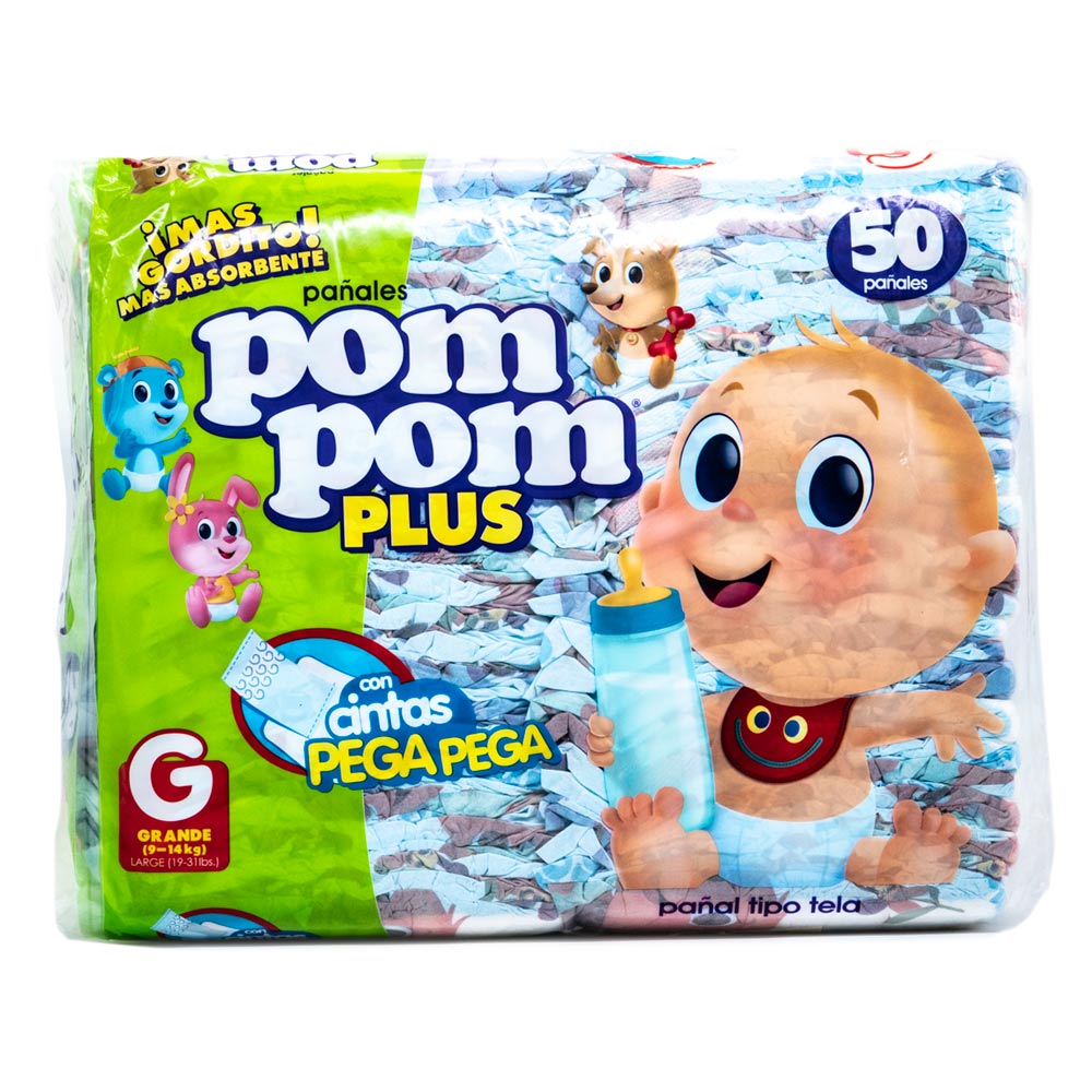 Pañales Desechables Pom Pom Talla G de 50 Piezas