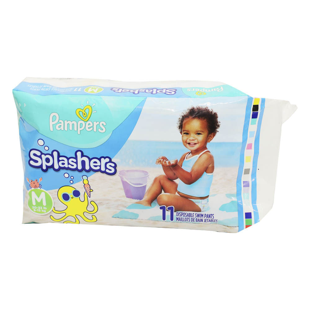 Pañales Desechables Pampers Splashers Talla M de 11 Piezas