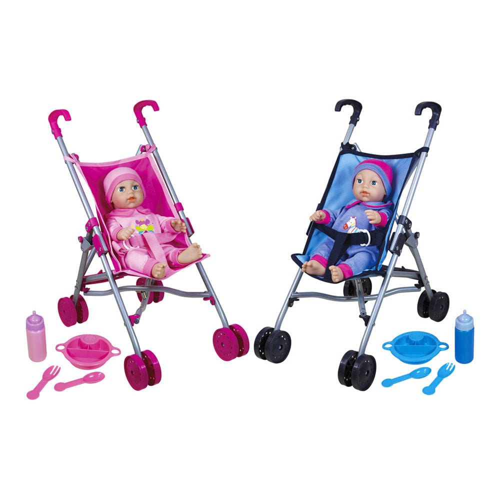 Bebés Gemelas Con Coche Muñecas Lissi