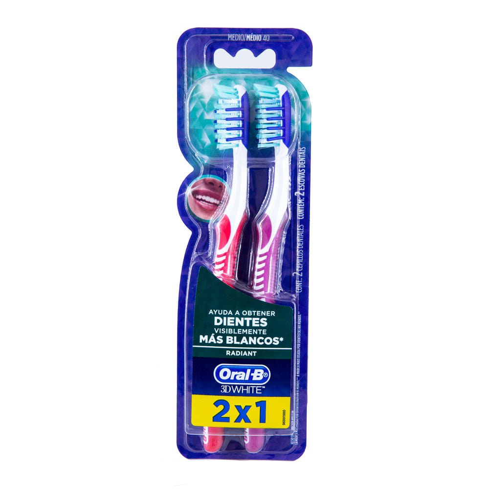 Cepillo De Dientes Oral-B 3D White 2 piezas