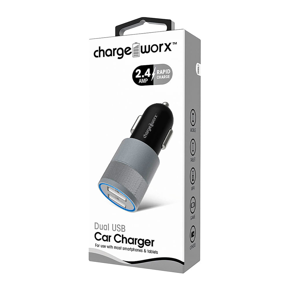 Cargador Para Carro Coby USB Dual de Carga Rápida