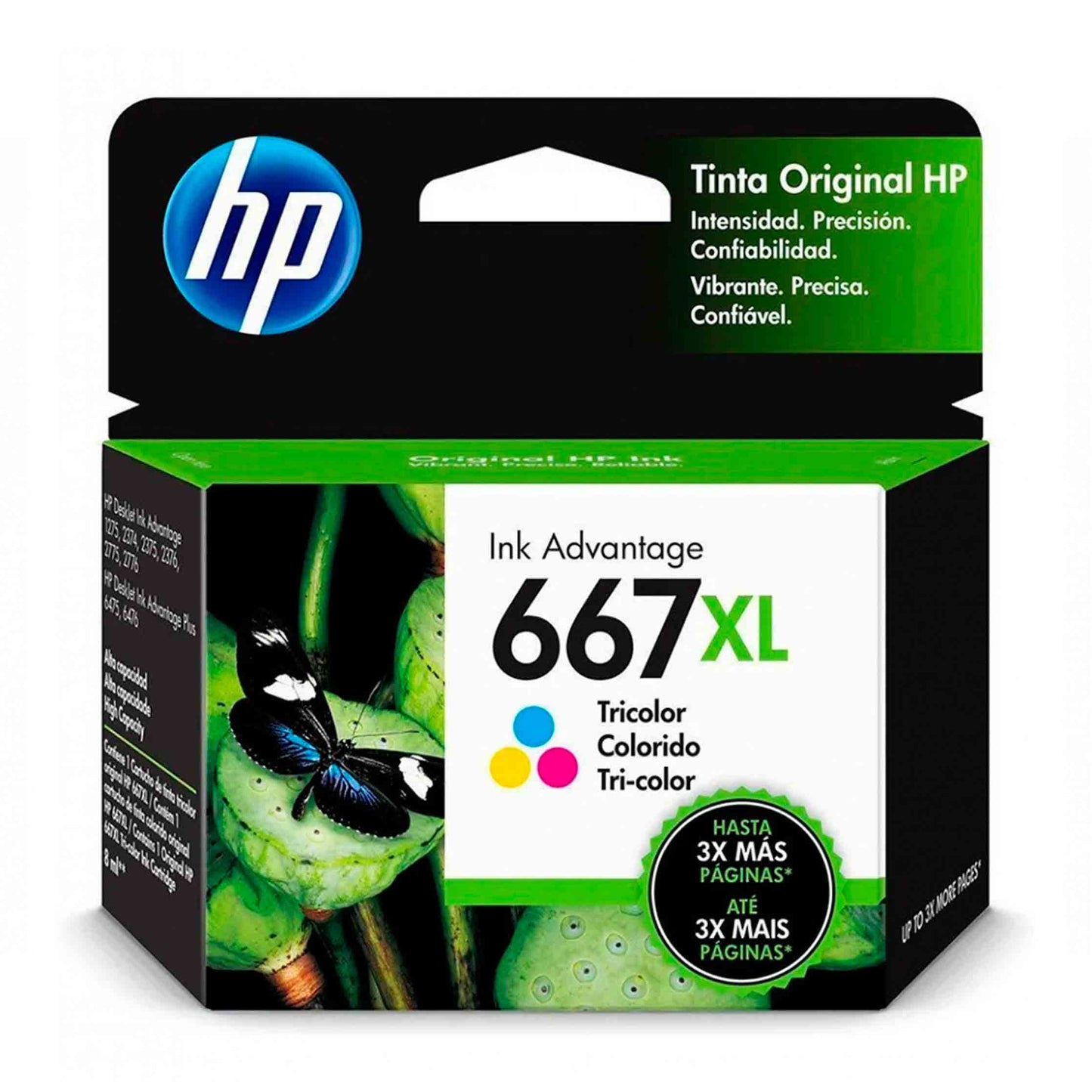 Cartucho Tinta HP 667XL Tri-Color Original