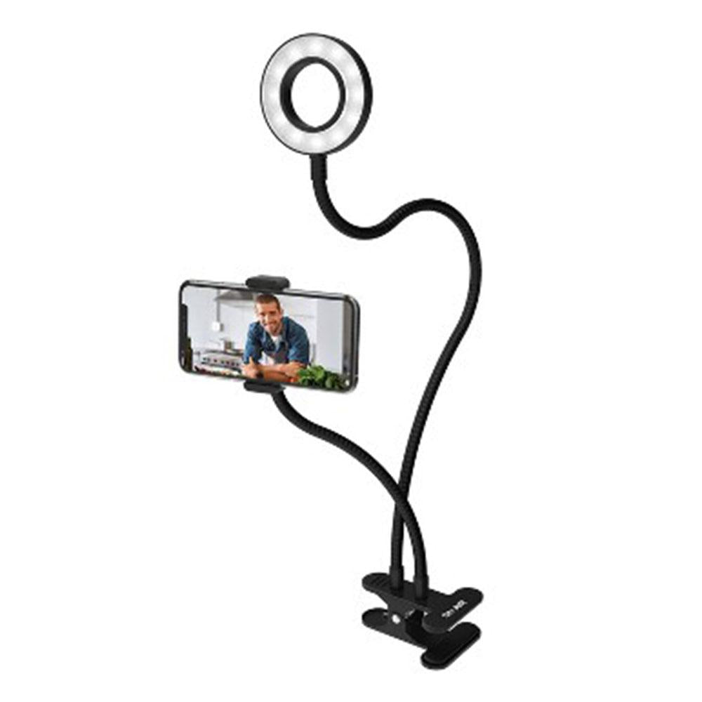 Aro de Luz Kole Con Dos Brazos Flexibles y Soporte Para Teléfono Celular de 3.5''