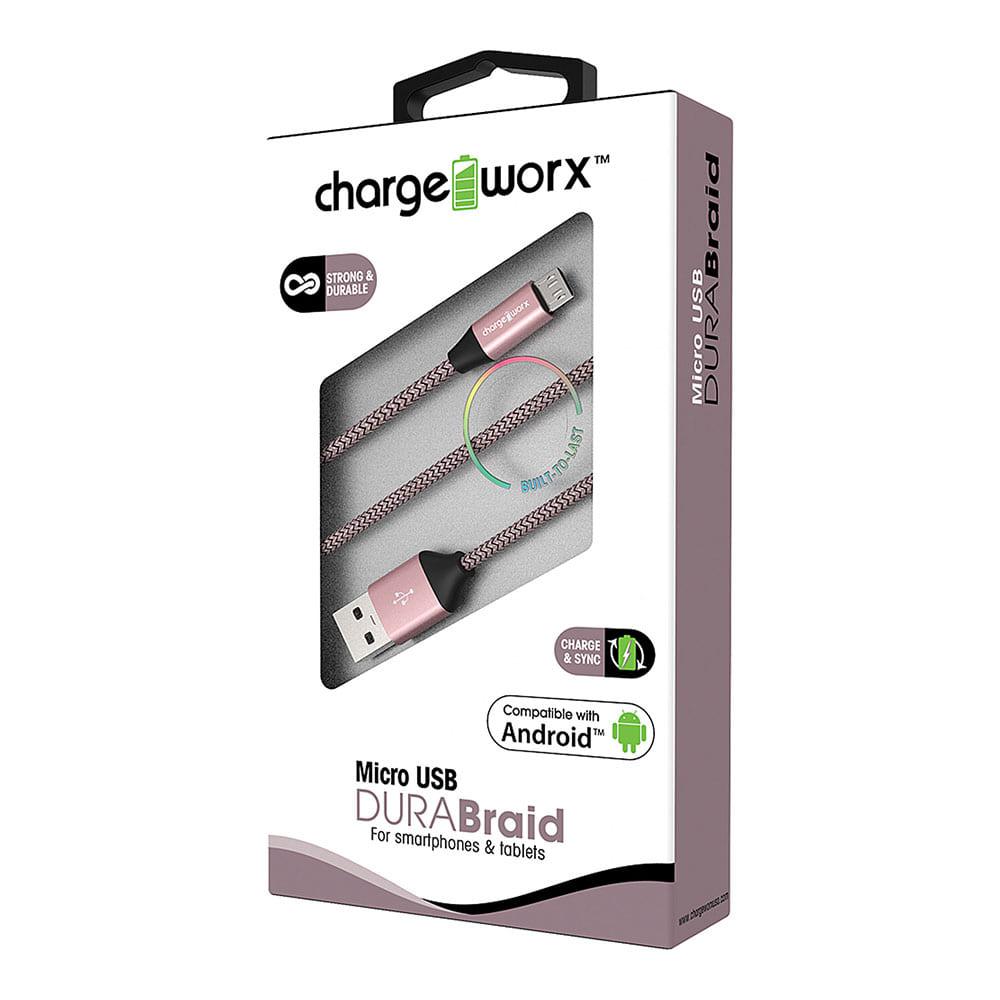 Cable de Carga y Sincronización Chargeworx Micro USB de 3 Pies