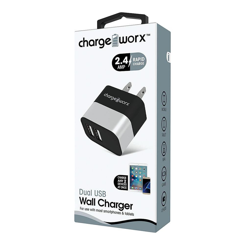 Cargador de Pared Chargeworx USB doble de 2.4A