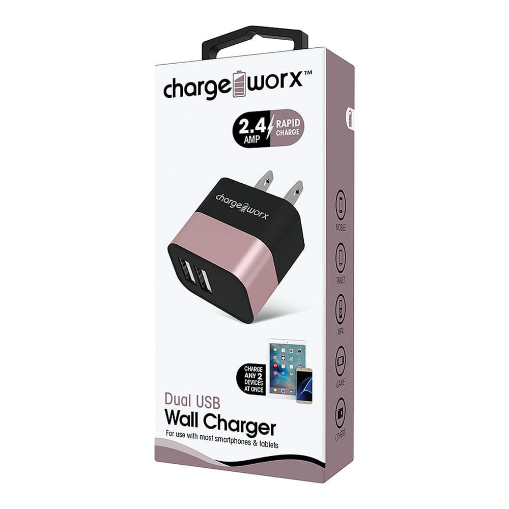 Cargador de Pared Chargeworx USB doble de 2.4A