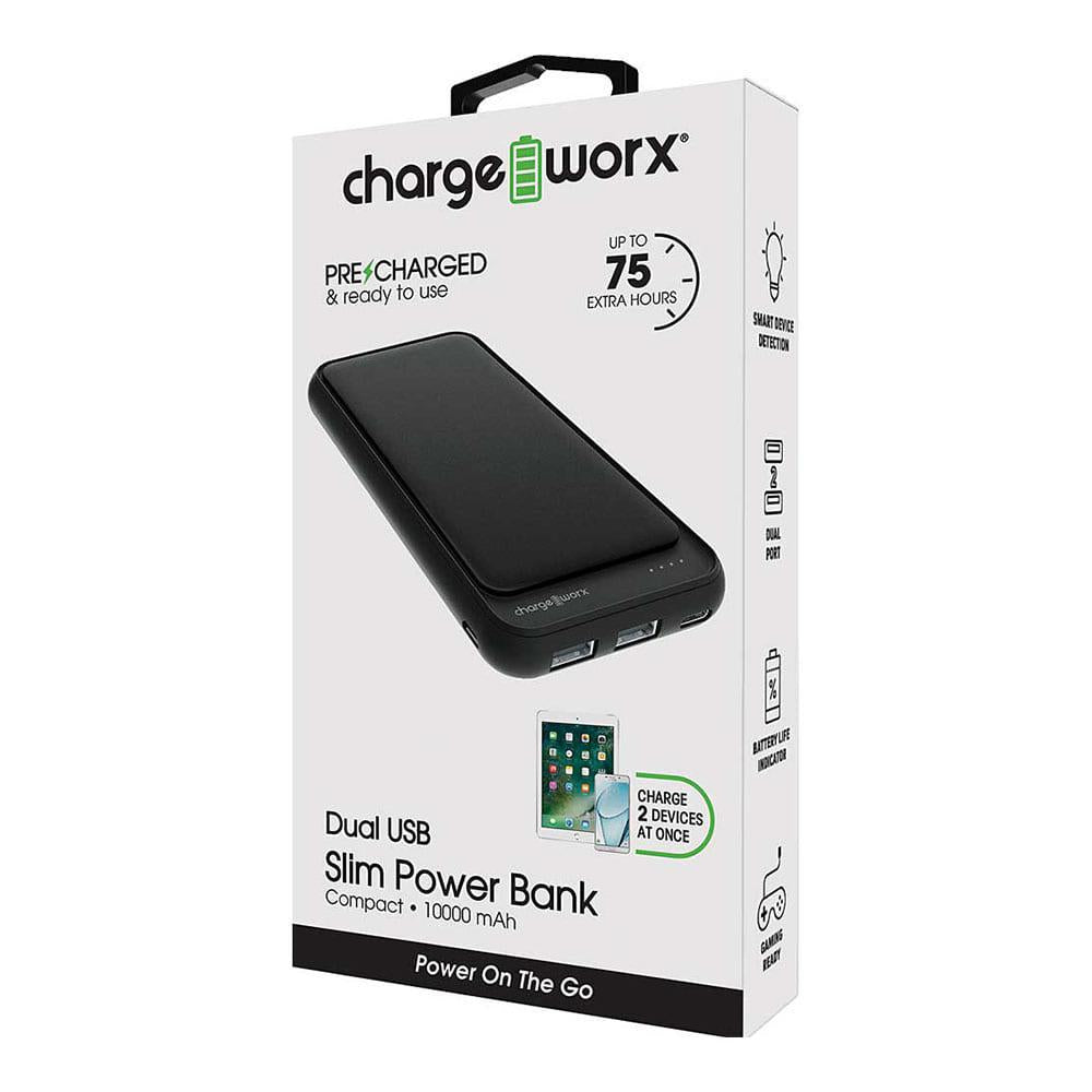 Batería Portátil Chargeworx de 10000mAh Dual USB