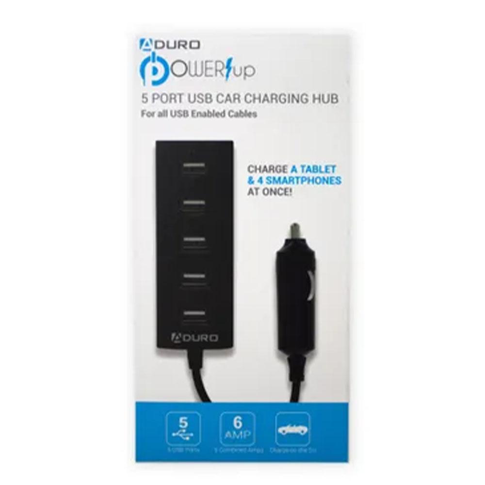 Cargador USB Para Carro Kole 5 Puertos Negro