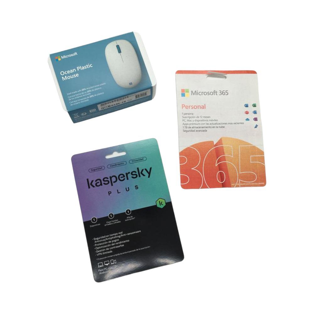 Licencia Microsoft 365 Personal+Kaspersky Plus+Mouse Inalámbrico Ocean Plastic.