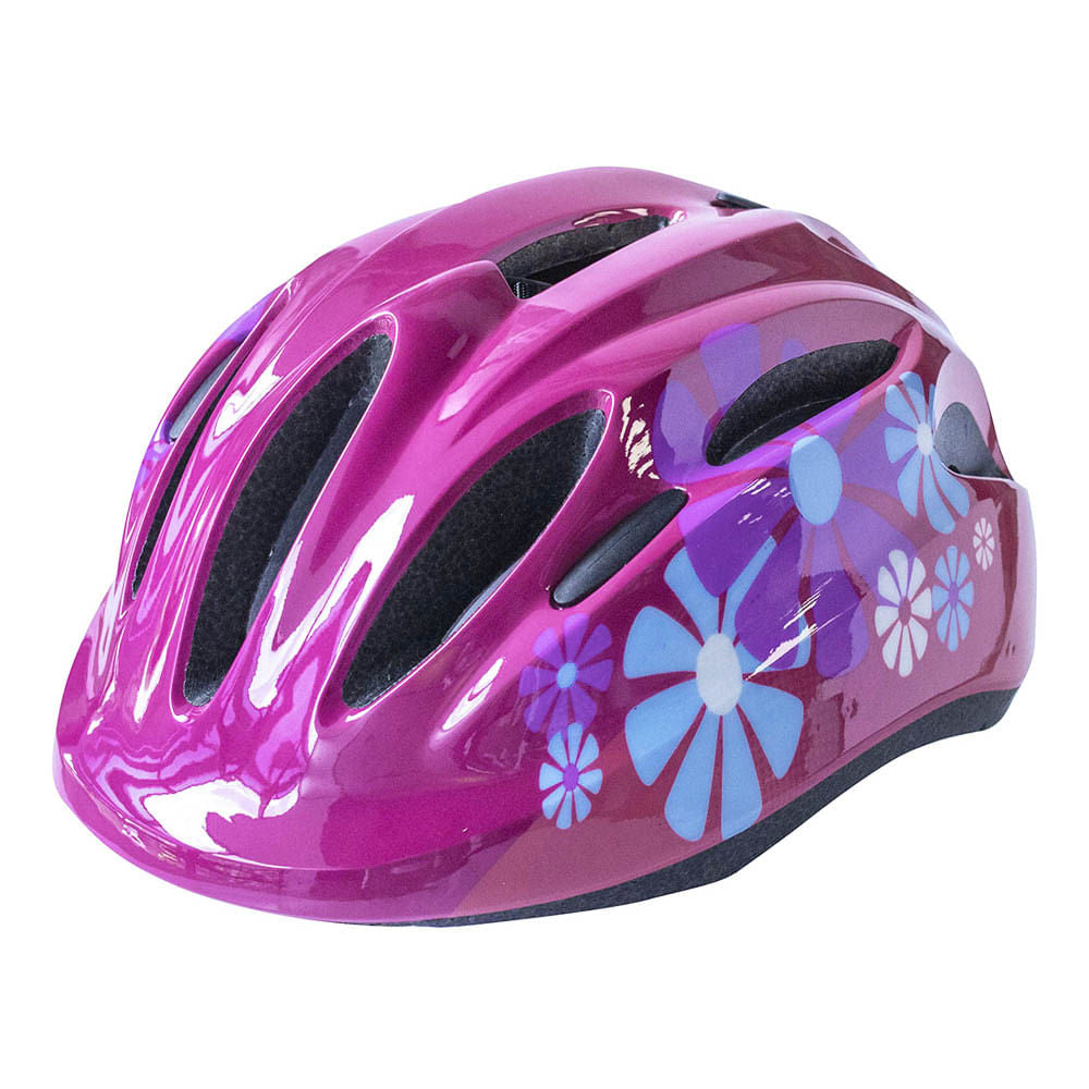 Casco GF Kid Rosado Flores Talla M –