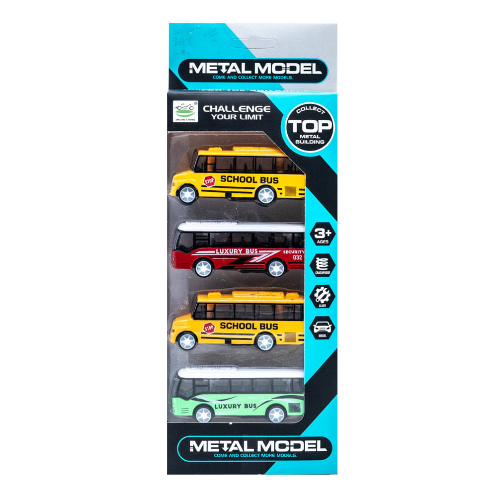 Busitos Diecast Pull Back 4 Piezas