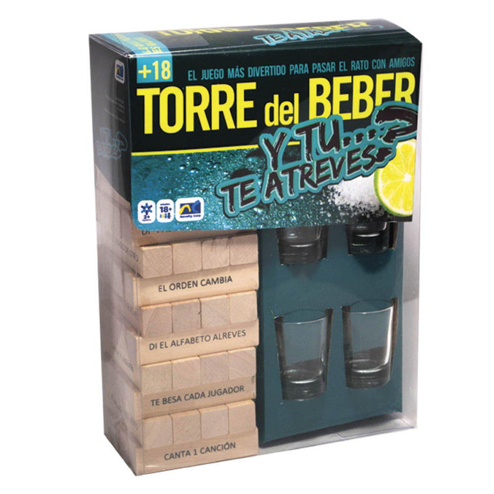Torre del Beber Madera Con 56 Piezas