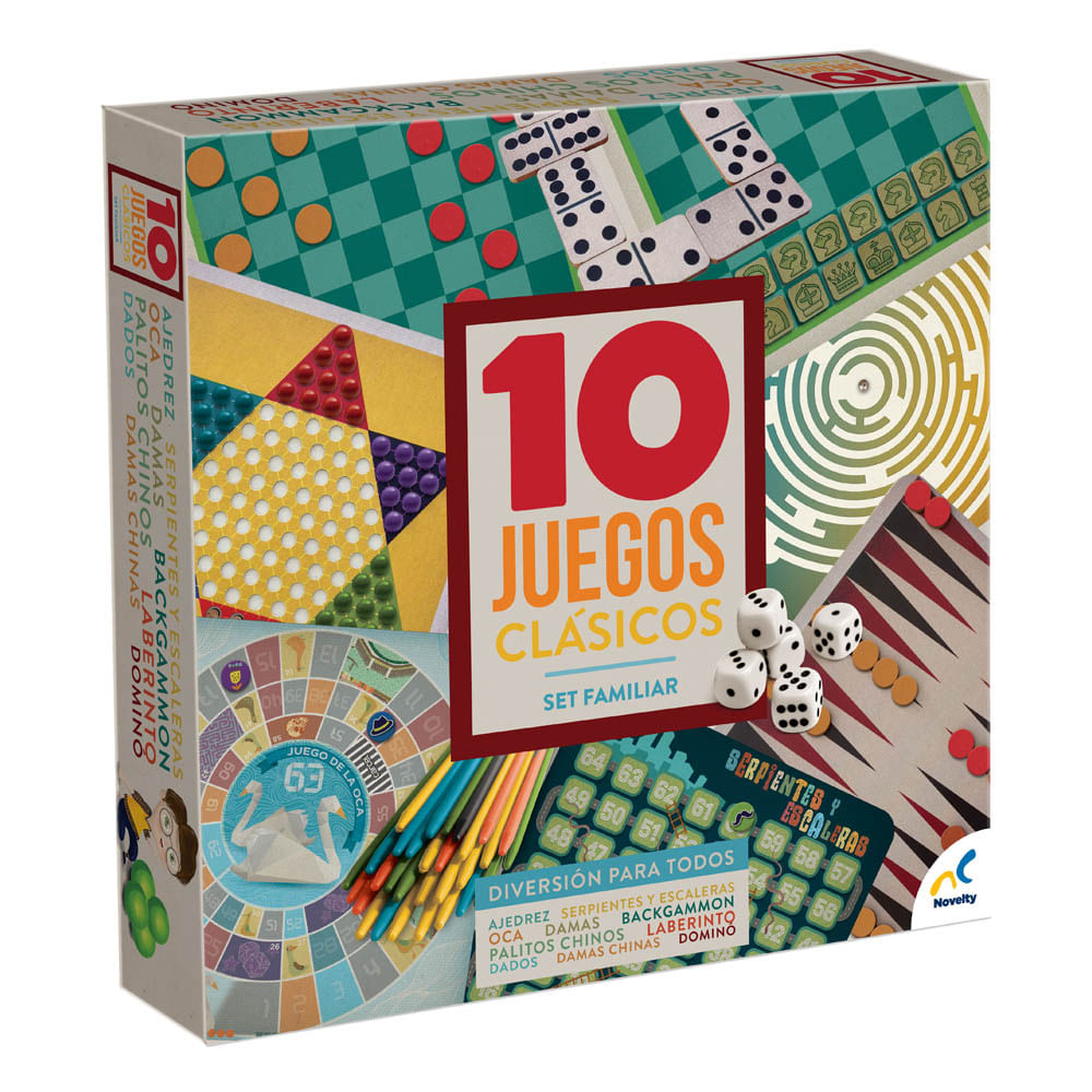 Juegos de Mesa Clásicos Set Familiar 10 Juegos