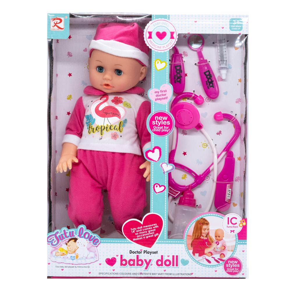 Muñeca Bebe Tutu Love Doctor Con Sonidos de 14" - Surtido
