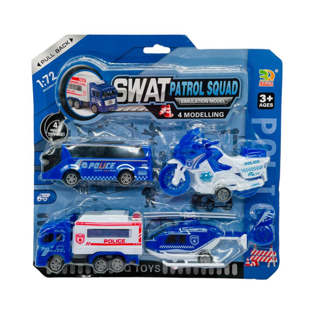 Juego de Carro Policía Huada Pull Back