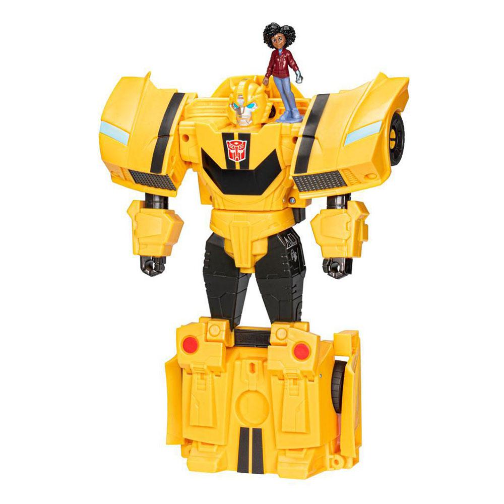 Figura de Acción Transformers EarthSpark Spin Changer Bumblebee y Mo Malto