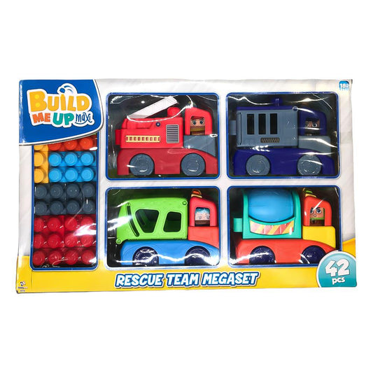 Block Build Me Up Maxi Juego 4 Figuras Y Camiones 42 piezas