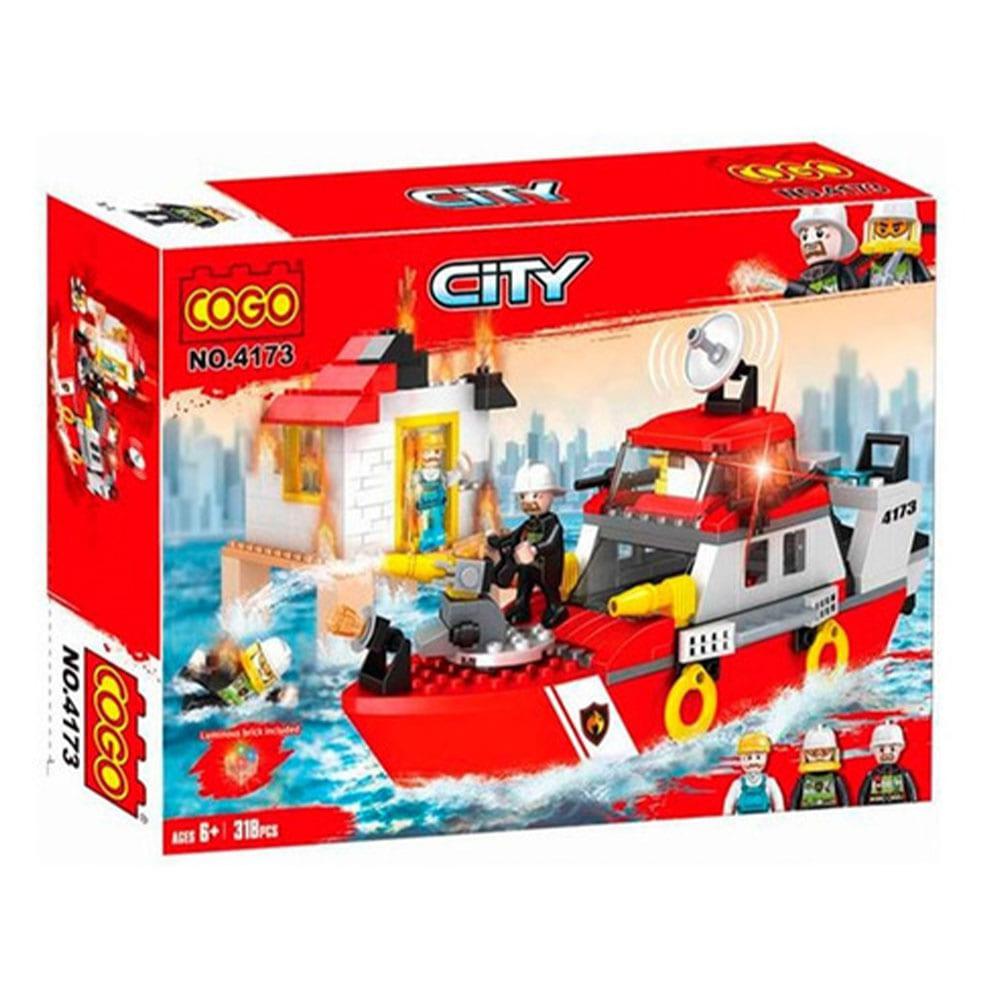 Bloques Cogo Barco Bombero 318 Piezas