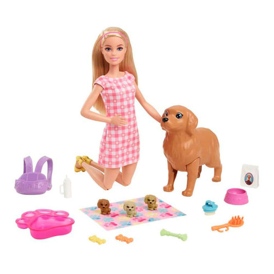 Muñeca Barbie Perritos Recién Nacidos