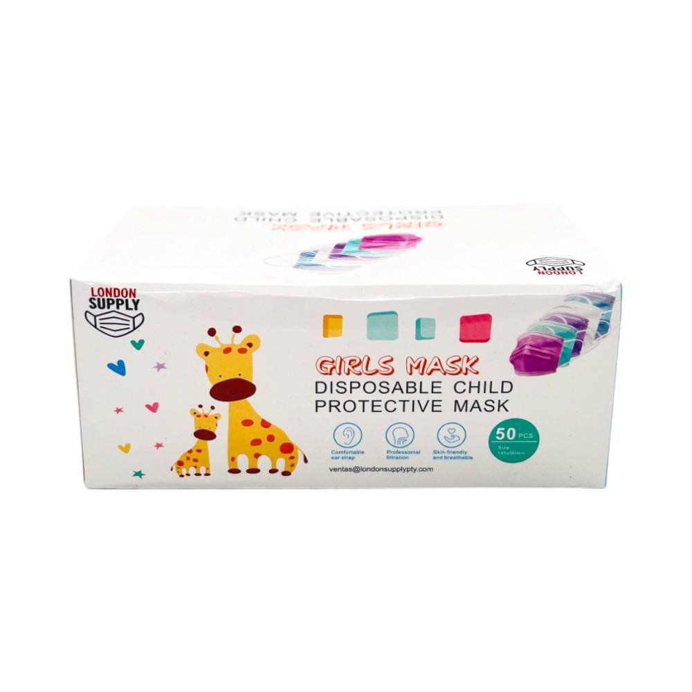 Mascarilla Desechable 3 Pliegues 50 Piezas Para Niña