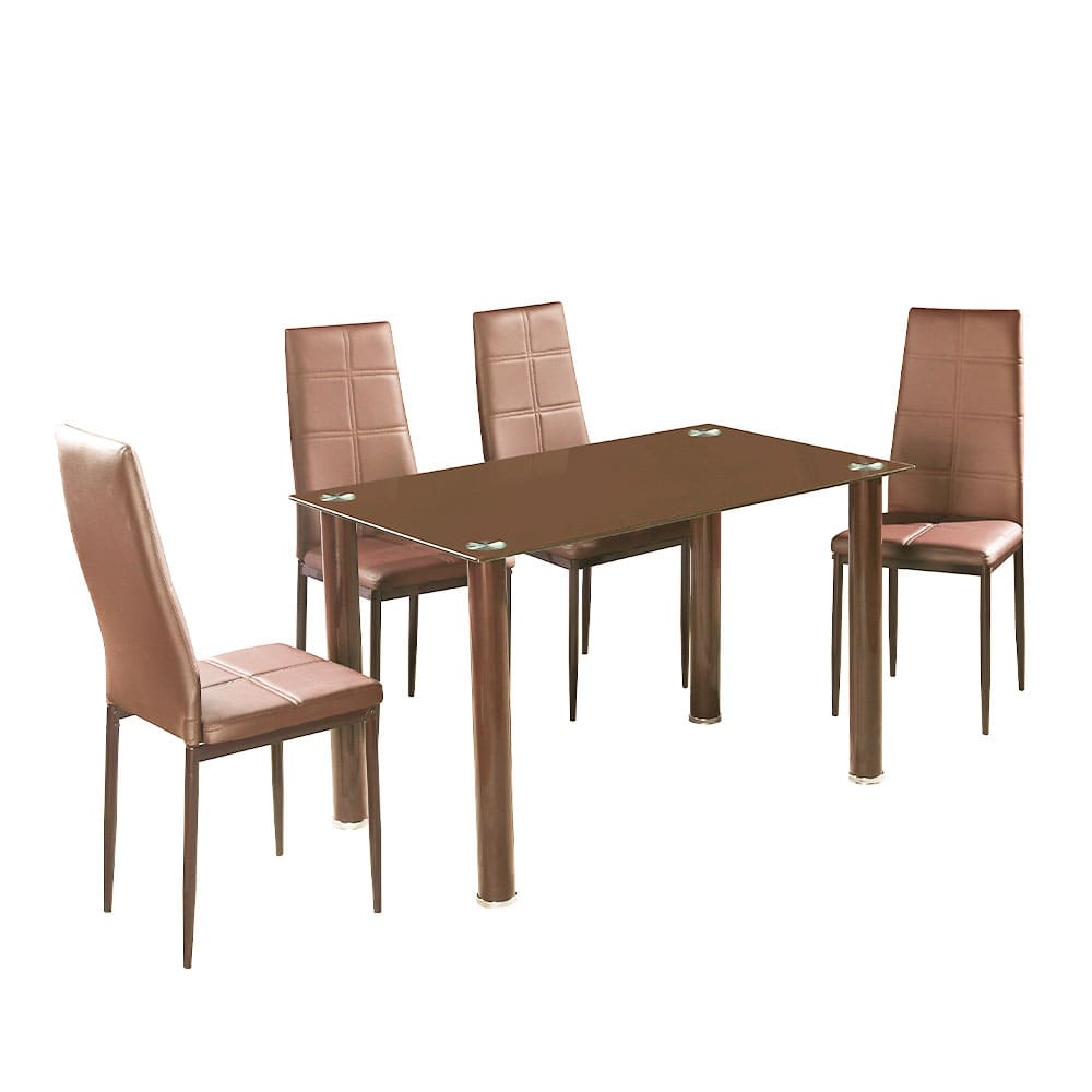 Juego De Comedor Elements Furniture 4 Puestos - Chocolate