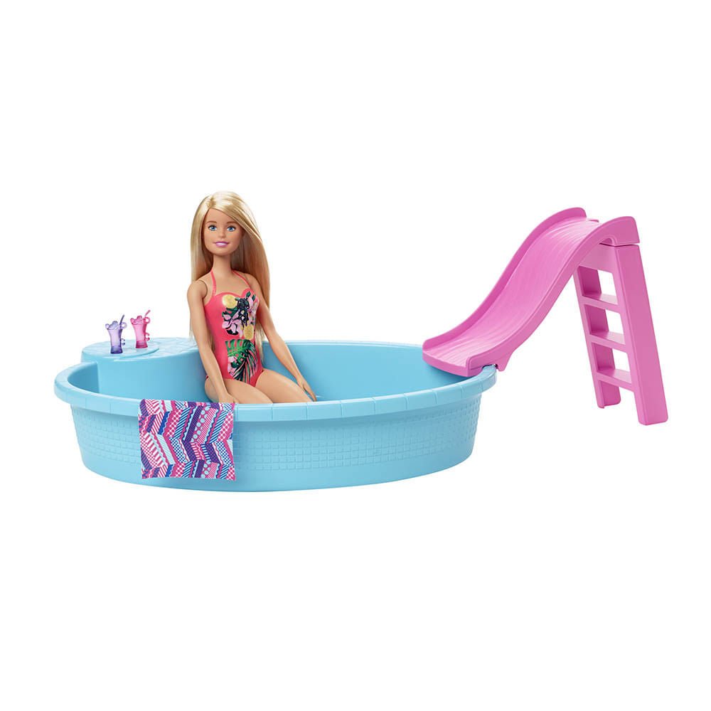 Muñeca Barbie Con Alberca y Accesorios